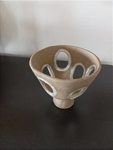 Centro de Mesa Taça em Cerâmica Natural - Artesanato e Personalizados