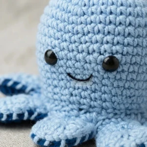 Polvo Reversível Humor Azul Amigurumi - Artesanato e Personalizados