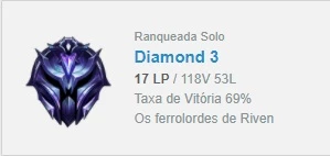 CONTA LOL DIAMANTE 3 - League of Legends