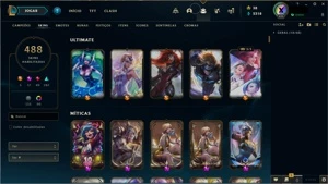 CONTA LEAGUE OF LEGENDS, UNRANKED, 488 SKINS. LOL
