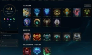 Vendo  acc do lol Total  108 champs 18419 EA LV 136 53 SKINS - League of Legends