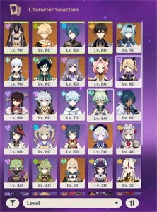 Conta Genshin Impact. 7 personagens 5 estrelas. AR:53.