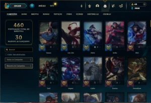 Unranked com 135 Champs e 93 Skins ( MID / TOP / ADC ) - League of Legends LOL