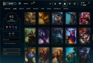 Unranked com 135 Champs e 93 Skins ( MID / TOP / ADC ) - League of Legends LOL