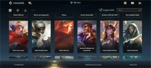 WILD RIFT 70 SKINS; 8 LENDÁRIAS; 245 WC; TODOS OS PASSES - League of Legends: Wild Rift LOL WR