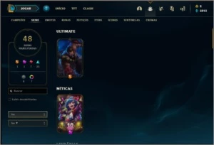 Conta prata 2 com 48 skins e 97 champs - League of Legends LOL