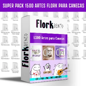 Pack 1500 Artes Sublimação Para Canecas - Flork Bento