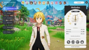 Conta 7DS Origin - Escanor C8 (skin de arma) + Meliodas C7 - Seven Deadly Sins
