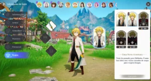 Conta 7DS Origin - Escanor C8 (skin de arma) + Meliodas C7 - Seven Deadly Sins