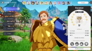 Conta 7DS Origin - Escanor C8 (skin de arma) + Meliodas C7 - Seven Deadly Sins