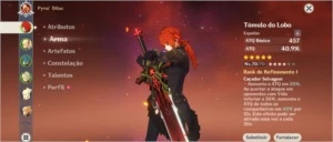 AR41 DILUC  + TUMULO + CHILDE +  JEAN + LIVRO 5* - Genshin Impact