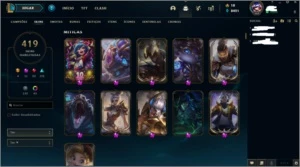 CONTA MESTRE COM 419 SKINS - League of Legends LOL