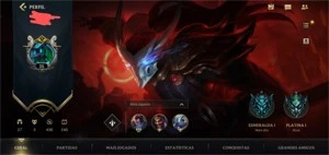 CONTA LOL WILD RIFT - PLATINA I - 5 SKINS - League of Legends: Wild Rift LOL WR