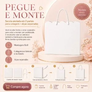 Kit 15 Sacolinhas Rosas Vermelhas - Pegue e Monte - Artesanato e Personalizados