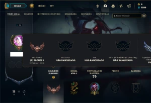 Conta bronze 1 com 31 Champs e 11 Skins + 1 Fragmento - League of Legends LOL