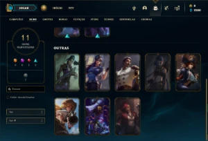 Conta bronze 1 com 31 Champs e 11 Skins + 1 Fragmento - League of Legends LOL