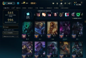 Conta Unranked com todos os Campeões e 392 Skins (ADC / SUP) - League of Legends LOL