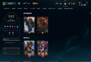 Conta Unranked com todos os Campeões e 392 Skins (ADC / SUP) - League of Legends LOL