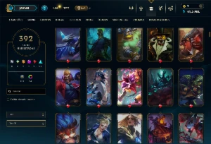Conta Unranked com todos os Campeões e 392 Skins (ADC / SUP) - League of Legends LOL