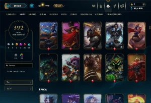 Conta Unranked com todos os Campeões e 392 Skins (ADC / SUP) - League of Legends LOL
