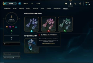 Conta platina 1 ( EX MESTRE ) com 100 PDL, 36 Champs e 16 Sk - League of Legends LOL