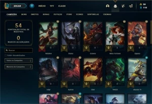 Conta ouro 2 com 37 Champs e 12 Skins + 3 Espolios - League of Legends LOL