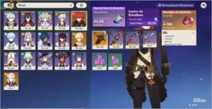 CONTA AR 40 COM DILUC COM TÚMULO, ALBEDO, RUST BOW,BENNETC1 - Genshin Impact