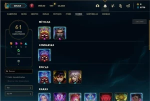 Conta diamante 1 (flex) com 29 Champs e 8 Skins - League of Legends LOL