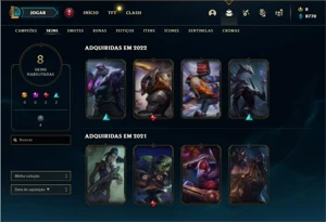 Conta diamante 1 (flex) com 29 Champs e 8 Skins - League of Legends LOL