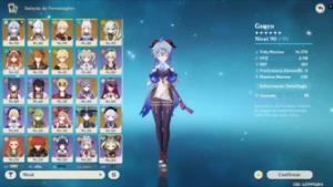 Conta AR55 + 11 5* (Nahida, Ganyu, Scara, etc..) - Genshin Impact