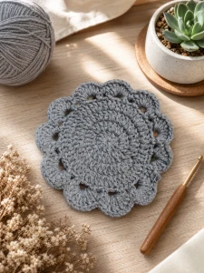 Jogo com 4 Sousplats de Crochê Artesanal Floral