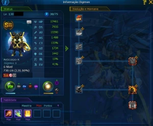 Conta LADMO Alphamon com AOX e Toy Agumon SS+ - Digimon Masters Online