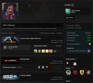 CONTA STEAM 16 ANOS + CSGO PRIME + 1000 HORAS DE CSGO - Counter Strike