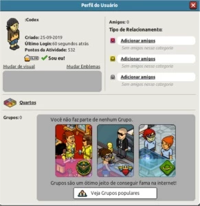 Habbo Conta 2019 com efeitos totem