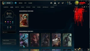 CONTA LOL + SKINS - League of Legends