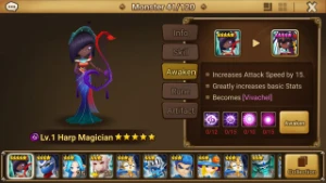 Reroll Summoners War lvl10 com Harp Magician Dark - Vivachel