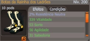 Bota Rainha Exo 2% Neutro - Dofus