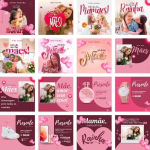 Pack Canva Dia das Mães Artes Temas