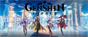 Genshin Impact AR 7 com Ganyu, Zhongli, Amos, Mona, Keqing