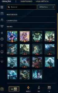 Conta LoL lvl 900 várias skins