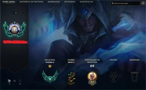 CONTA SMURF LOL PLATINA 2 67% WINRATE - League of Legends