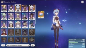 Conta Reroll Ganyu + QiQi AR 14 - Genshin Impact