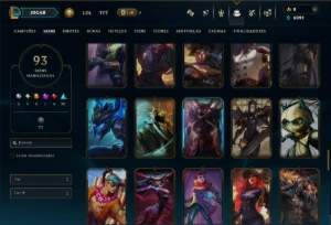 Unranked com 150 Champs e 93 Skins ( ADC / JG / SUP ) - League of Legends LOL