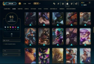 Unranked com 150 Champs e 93 Skins ( ADC / JG / SUP ) - League of Legends LOL