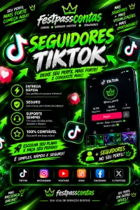 🔥 Seguidores Tiktok — Brasileiros🇧🇷— O Menor Preço - Redes Sociais