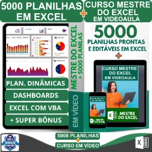 Curso Mestre do Excel + 5 Mil Planilhas Excel Editáveis - Cursos e Treinamentos