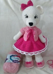 Amigurumi Ursa Rose Baby - Artesanato e Personalizados