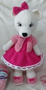 Amigurumi Ursa Rose Baby - Artesanato e Personalizados