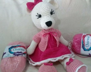 Amigurumi Ursa Rose Baby - Artesanato e Personalizados