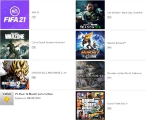 Conta PSN com Varios jogos TOP e PLUS até 04/22 - Playstation